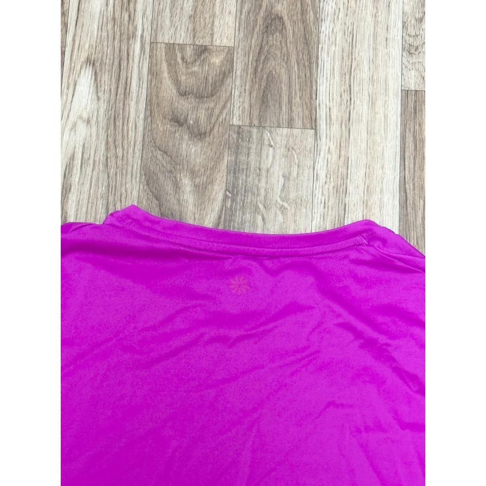 Athleta Womens Mesh Trim Short Sleeve Workout Top Magenta Pink XS 404756-03‎ - Picture 8 of 8